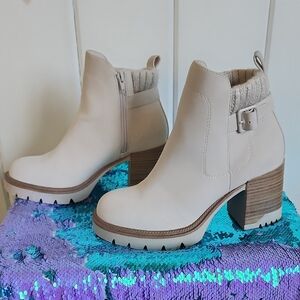 Altar'd State Cream Heeled Boots